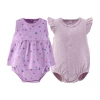 The Peanutshell Baby Girls Sleeveless Star 2-pc. Romper In Purple
