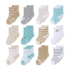 The Peanutshell Baby Unisex 12 Pair Crew Socks In Multi