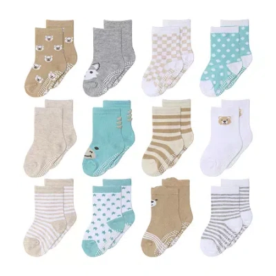 The Peanutshell Baby Unisex 12 Pair Crew Socks In Multi
