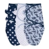 The Peanutshell Blue Dino 3-pc. Swaddle Blanket In Blue
