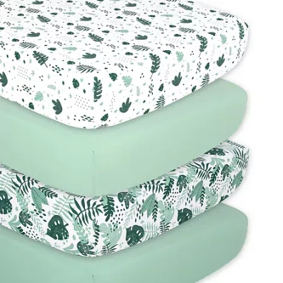 The Peanutshell Botanical 4-pc. Crib Sheet In Multi