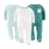 The Peanutshell Neutral Celestial Baby Unisex 3-pc. Sleep And Play In Green