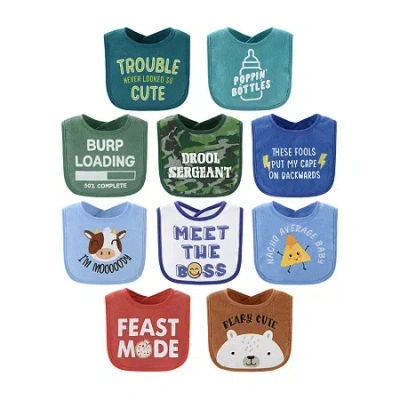 The Peanutshell Babies' Oh Boy! Boys 10-pc. Bib In Blue