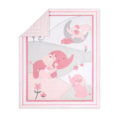 The Peanutshell Pink Elephant 3-pc. Crib Bedding Set
