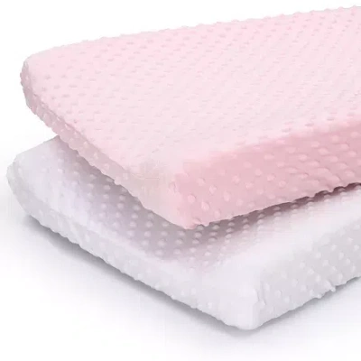 The Peanutshell Pink/white Minky Dot 2-pc. Changing Pad Cover