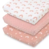 The Peanutshell Rainbow Floral 3-pc. Changing Pad Cover In Pink