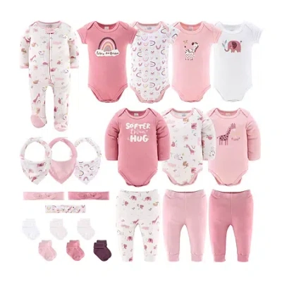 The Peanutshell Rainbow Safari Baby Girls 23-pc. Baby Clothing Set In Animal Print