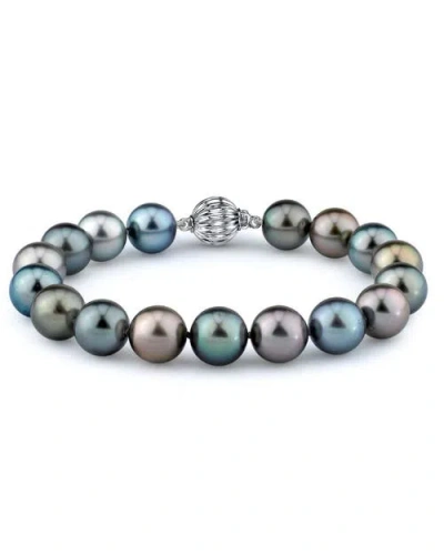 The Pearl Source 10-11mm Tahitian South Sea Multicolor Pearl Bracelet In White Gold Clasp