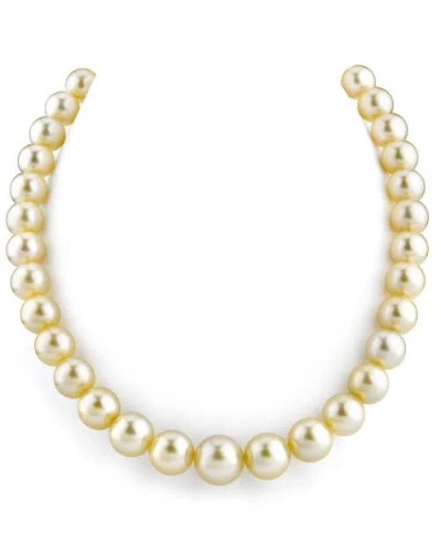 The Pearl Source 10-12mm Champagne Golden South Sea Pearl Necklace