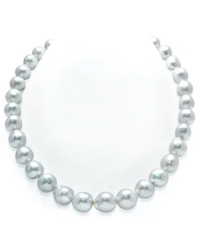 The Pearl Source 10-12mm White South Sea Drop Oval Pearl Necklace