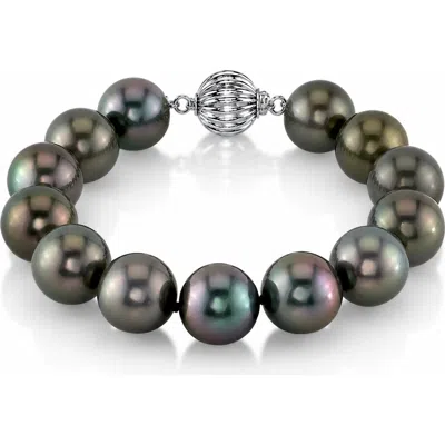 The Pearl Source 11-12mm Tahitian South Sea Pearl Bracelet In White Gold Clasp