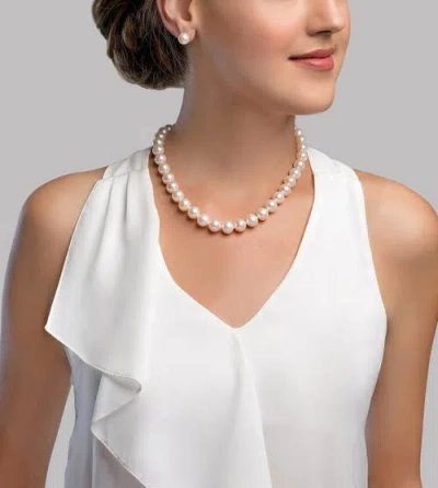 The Pearl Source 11.5-12.5mm White Freshwater Pearl Necklace