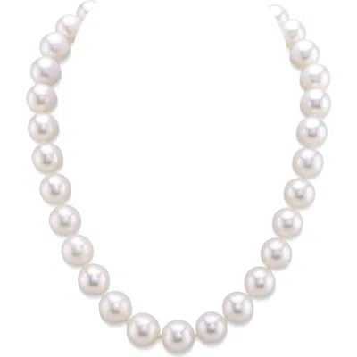 The Pearl Source 11.5-12.5mm White Freshwater Pearl Necklace