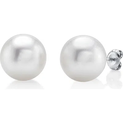 The Pearl Source 11mm South Sea Round Pearl Stud Earrings In Gold