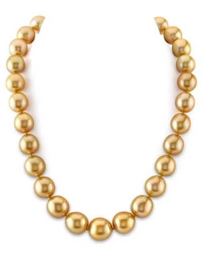 The Pearl Source 12-14mm Golden South Sea Oval Pearl Necklace