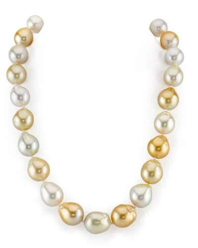 The Pearl Source 13-15mm South Sea Multicolor Baroque Pearl Necklace