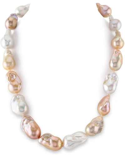 The Pearl Source 13-16mm Freshwater Multicolor Baroque Pearl Necklace