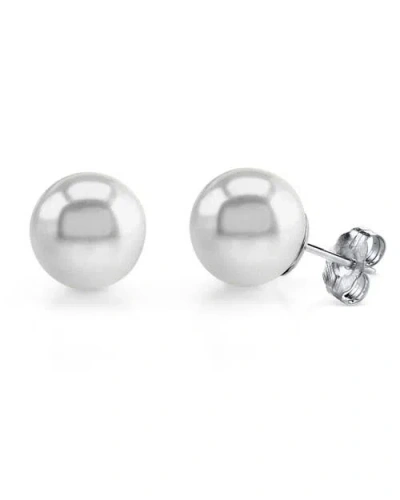 The Pearl Source 13mm South Sea Round Pearl Stud Earrings In Gold