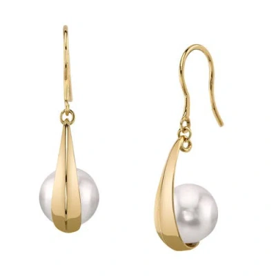 The Pearl Source 14k Gold Akoya Pearl Regina Earrings