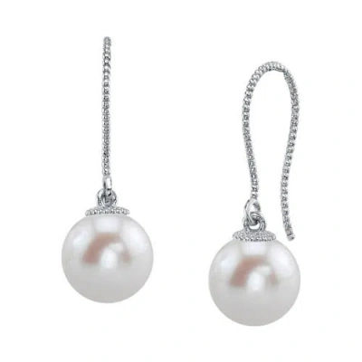 The Pearl Source 14k Gold Freshwater Pearl Cindy Earrings In White Gold