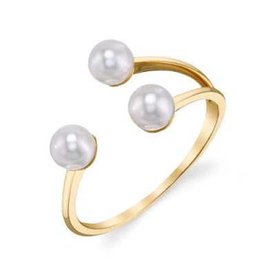 The Pearl Source 14k Gold Freshwater Pearl Victoria Ring In Yellow Gold