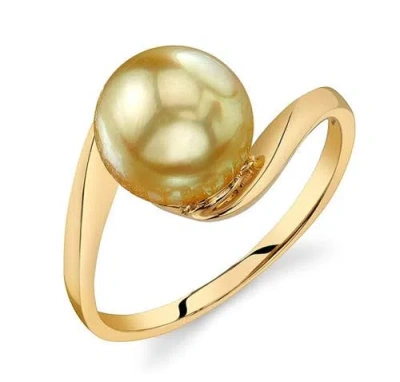 The Pearl Source 14k Gold Golden South Sea Pearl Felice Ring In Yellow Gold