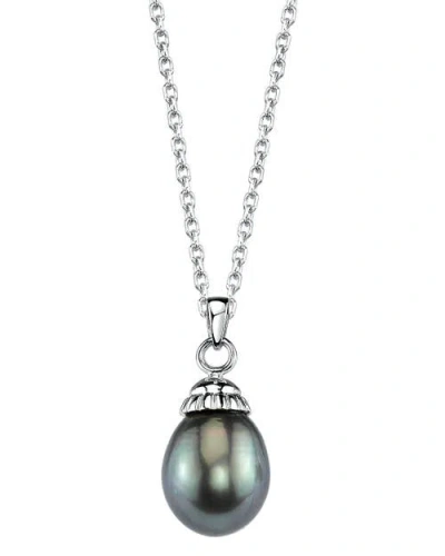 The Pearl Source 14k Gold Tahitian South Sea Pearl Devon Pendant In White Gold