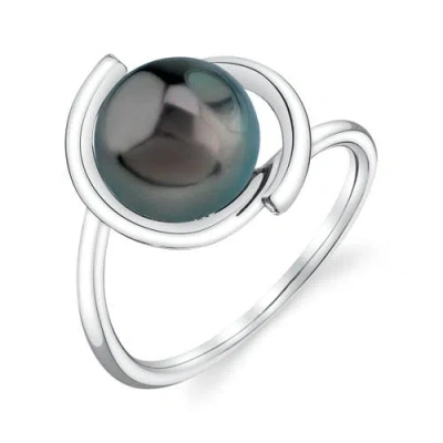 The Pearl Source 14k Gold Tahitian South Sea Pearl Felicia Ring In White Gold