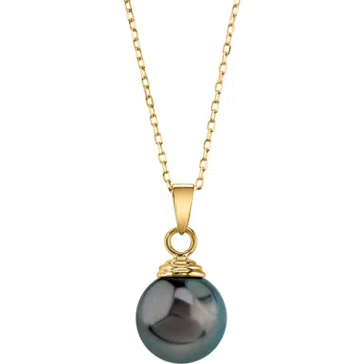 The Pearl Source 14k Gold Tahitian South Sea Pearl Hope Pendant In Yellow Gold
