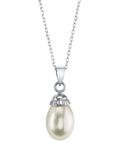 The Pearl Source 14k Gold White Freshwater Cultured Pearl Devon Pendant In White Gold
