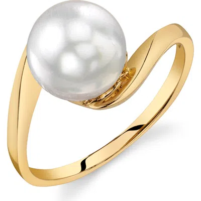 The Pearl Source 14k Gold White South Sea Pearl Felice Ring In Yellow Gold
