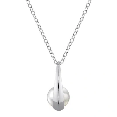 The Pearl Source 14k Gold White South Sea Pearl Regina Pendant In White Gold