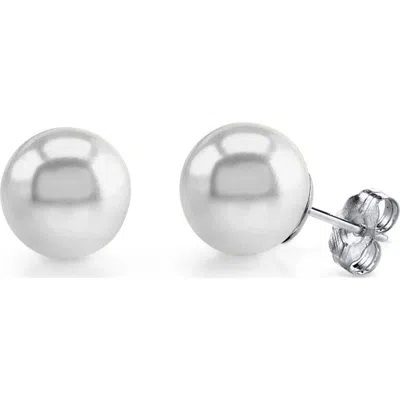 The Pearl Source 14mm South Sea Round Pearl Stud Earrings In Gold