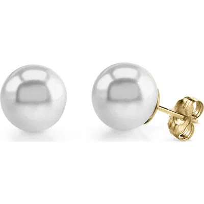 The Pearl Source 14mm South Sea Round Pearl Stud Earrings In Pink