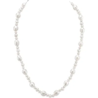 The Pearl Source 3-8mm White Freshwater Pearl Necklace