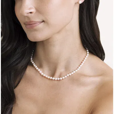 The Pearl Source 5.0-5.5mm Hanadama Akoya White Pearl Necklace