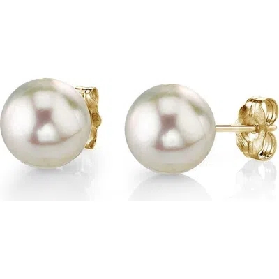 The Pearl Source 5.0-5.5mm White Akoya Round Pearl Stud Earrings