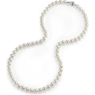 The Pearl Source 5.5-6.0mm Hanadama Akoya White Pearl Necklace