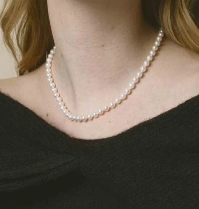 The Pearl Source 5.5-6.0mm Japanese Akoya White Pearl Necklace