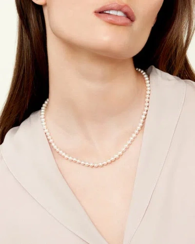The Pearl Source 6.0-6.5mm Hanadama Akoya White Pearl Necklace
