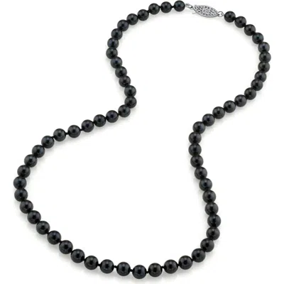 The Pearl Source 6.0-6.5mm Japanese Akoya Black Pearl Necklace