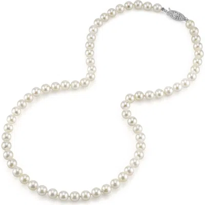 The Pearl Source 6.0-6.5mm Japanese Akoya White Pearl Necklace