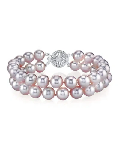 The Pearl Source 6.5-7mm Pink Freshwater Double Pearl Bracelet