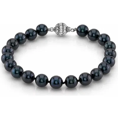 The Pearl Source 7.0-7.5mm Akoya Black Pearl Bracelet