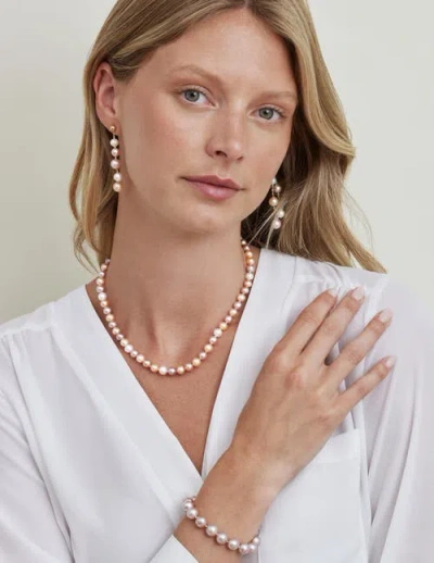 The Pearl Source 7.0-7.5mm Freshwater Multicolor Pearl Necklace In White