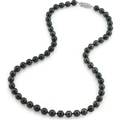 The Pearl Source 7.0-7.5mm Japanese Akoya Black Pearl Necklace