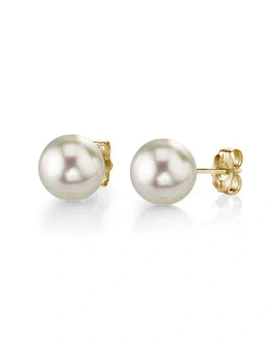 The Pearl Source 7.0-7.5mm White Akoya Round Pearl Stud Earrings