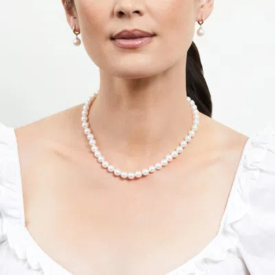 The Pearl Source 7.5-8.0mm Hanadama Akoya White Pearl Necklace