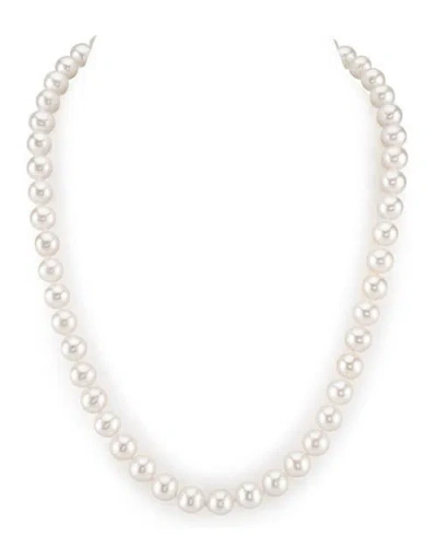 The Pearl Source 7.5-8.5mm White Freshwater Pearl Necklace