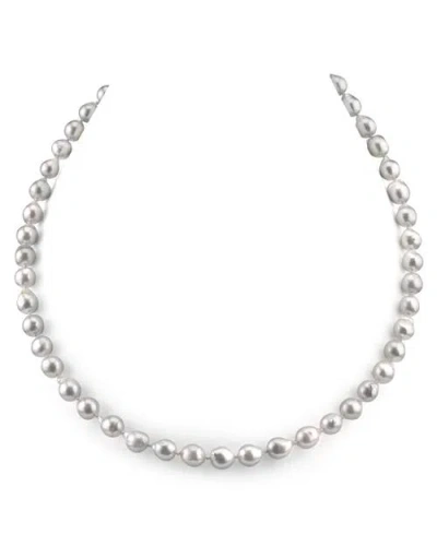 The Pearl Source 8.0-8.5mm Japanese Akoya Baroque Pearl Necklace In Metallic